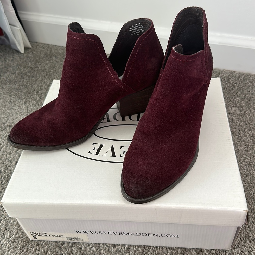 Steve Madden Burgundy Ankle Bootie